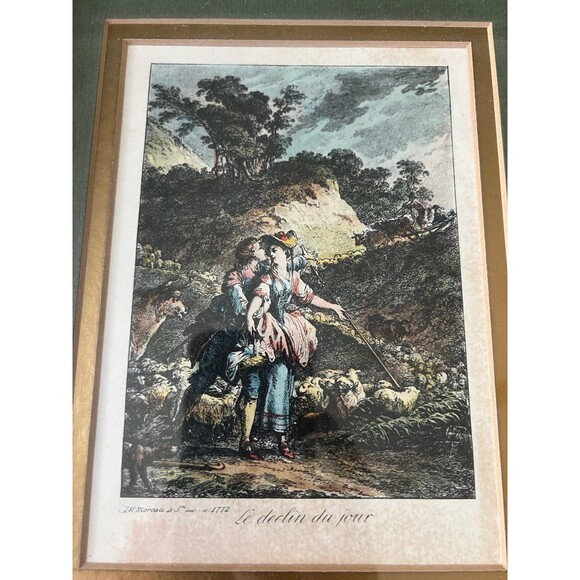 Jean Jacques François Le Barbier French Le Declin Du Jour Engraving Framed Print - Picture 4 of 8